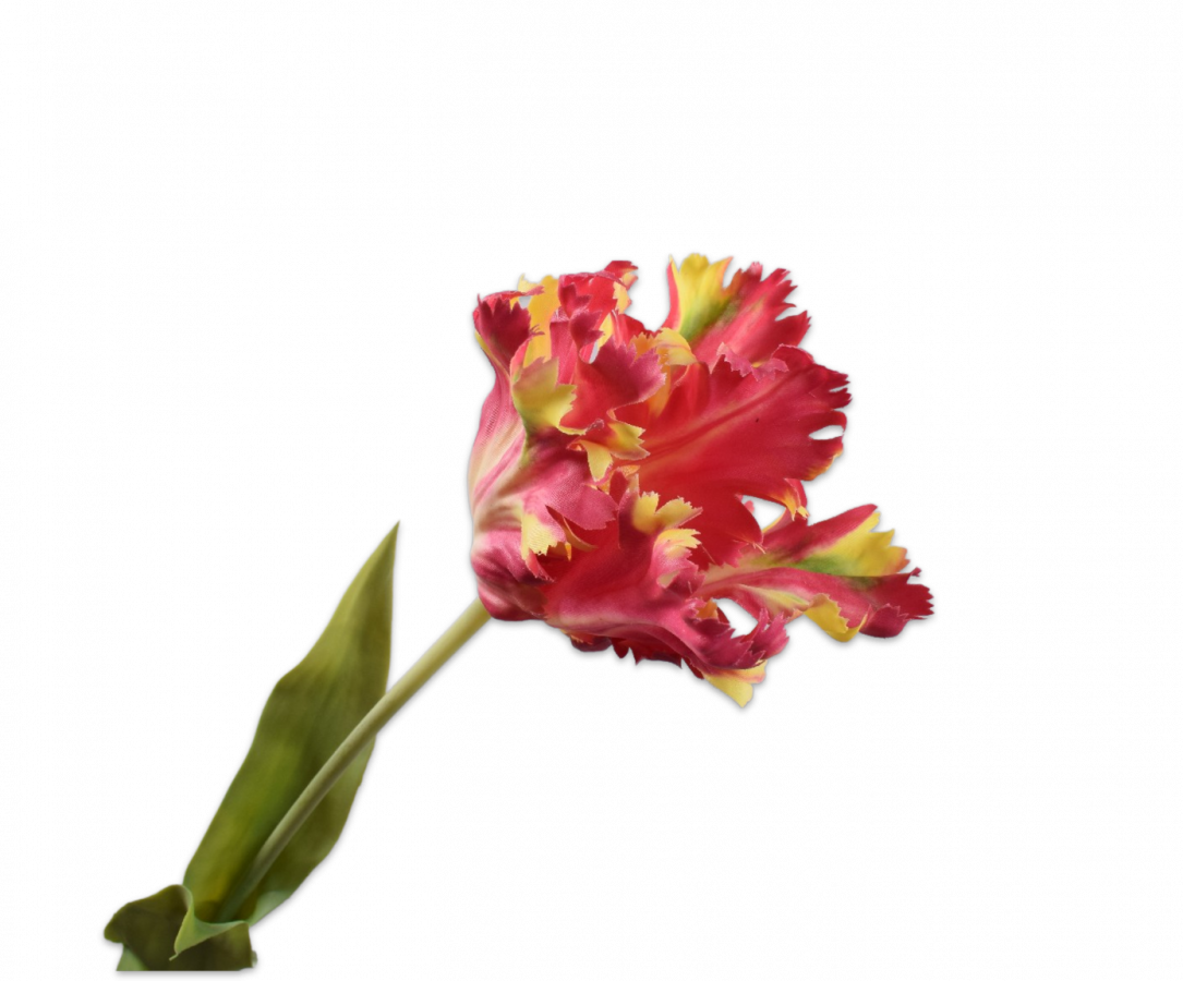 Papegaai tulp parkiet rood geel 71 cm Silk-ka