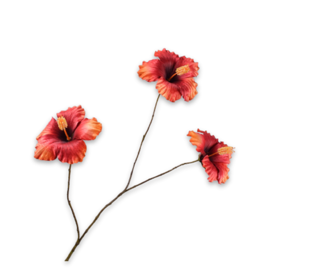 Hibiscus tak oranje 85 cm Silk-ka