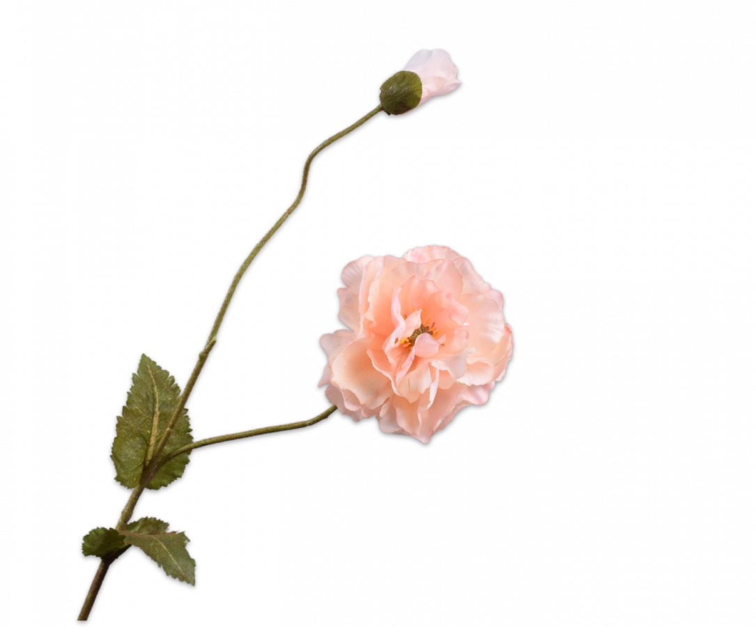 Klaproos tak crème roze 109 cm Silk-ka real touch