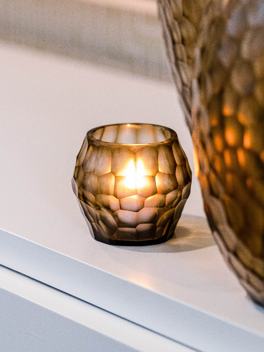 Waxinelicht Amazez smoked brown - Afbeelding 2