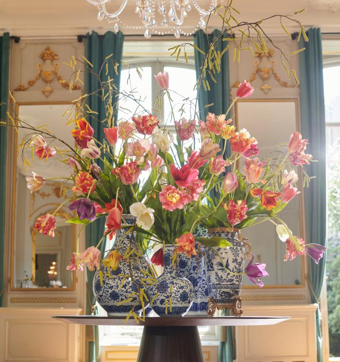 Papegaai tulp parkiet rood geel 71 cm Silk-ka - Afbeelding 2