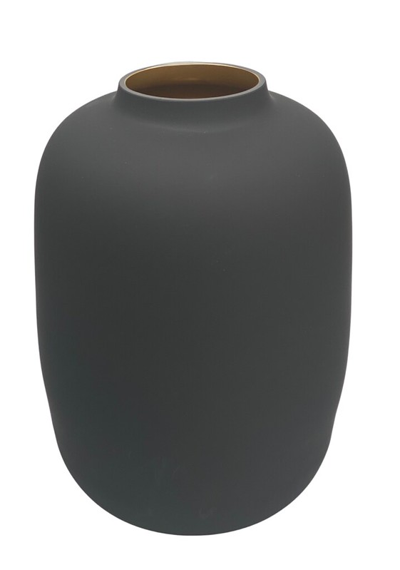 Glazen vaas mat zwart L – H45