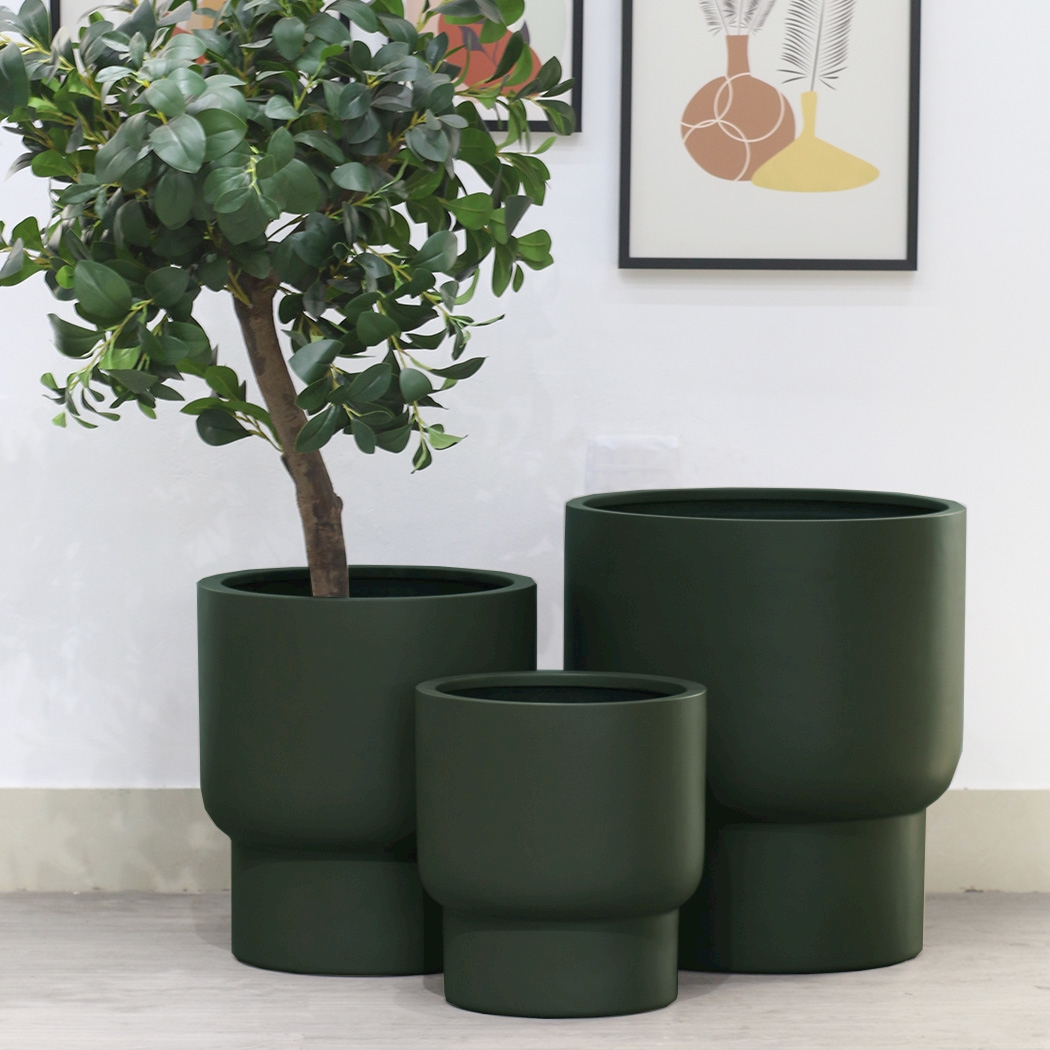 Rosa bloempot groen M - H50 - Afbeelding 2