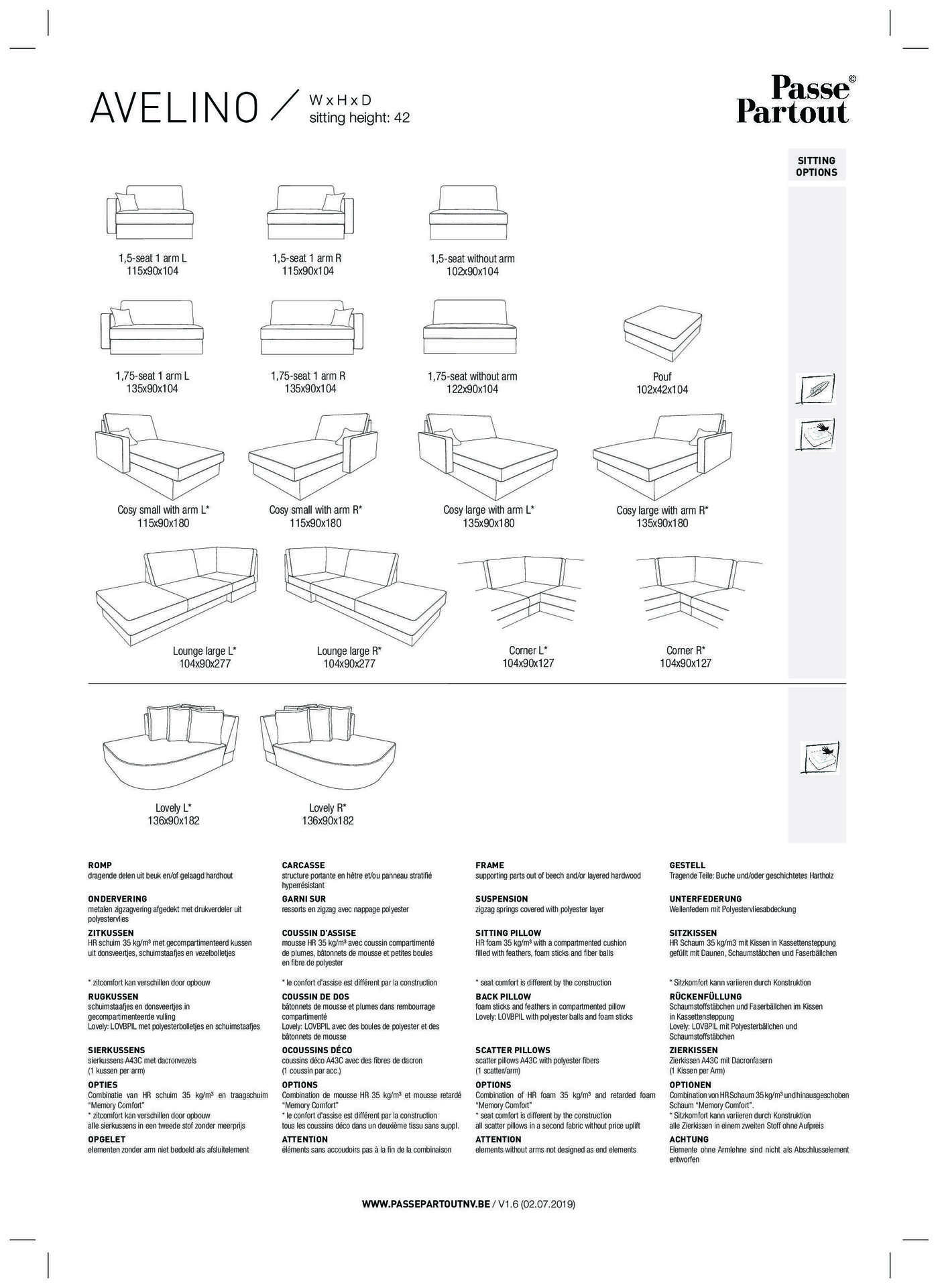 Loungebank hoekbank Avelino - Afbeelding 13
