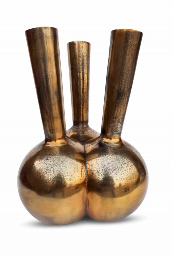 Toetervaas 3 mouth brons/goud