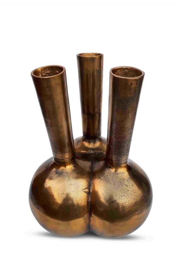 Toetervaas 3 mouth brons/goud - Small