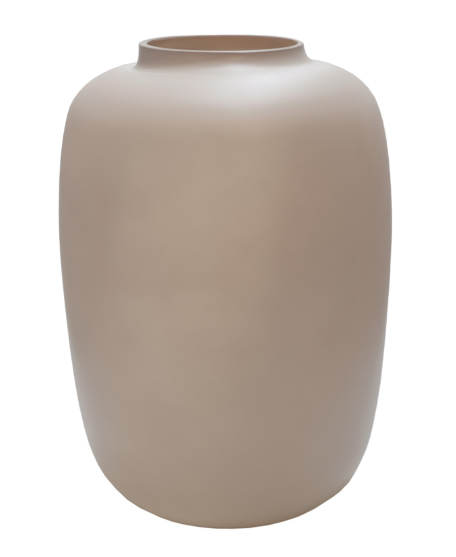 Glazen vaas mat beige zand M – H35