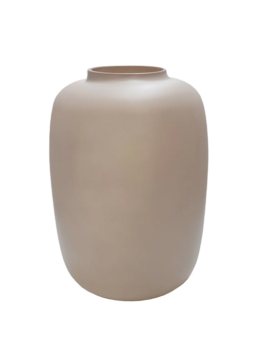 Glazen vaas mat beige zand M - H29