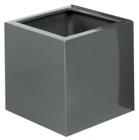 Plantenbak vierkant Elsa hoogglans grijs 40 cm VTW