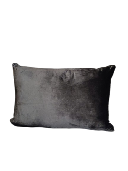 Kussen velvet zwart - 58x35 cm