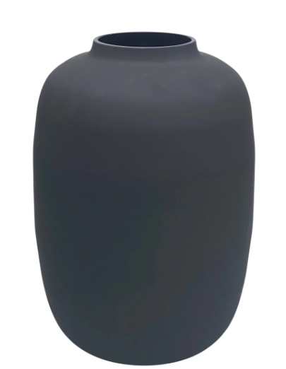 Glazen vaas mat zwart S -H29 cm