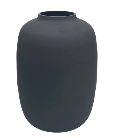 Glazen vaas mat zwart s- H29