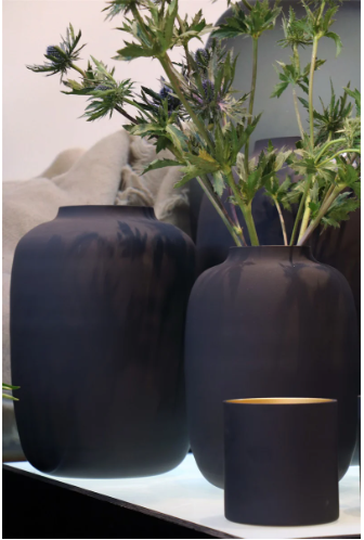 Glazen vaas mat zwart s- H29 - Afbeelding 2