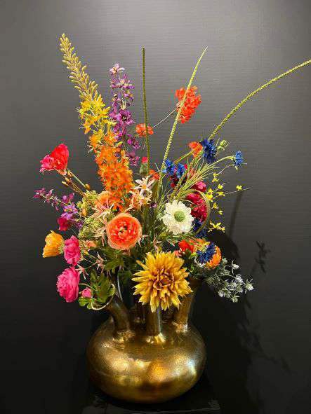 Zijdenbloemen boeket Sharon voor in de toetervaas