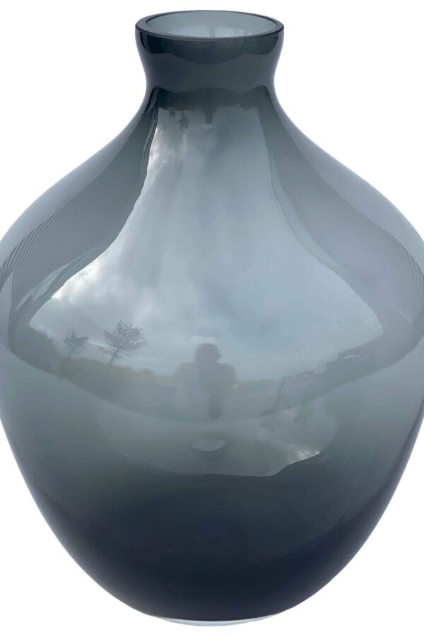 Glazen vaas traan smoked grey - H30 