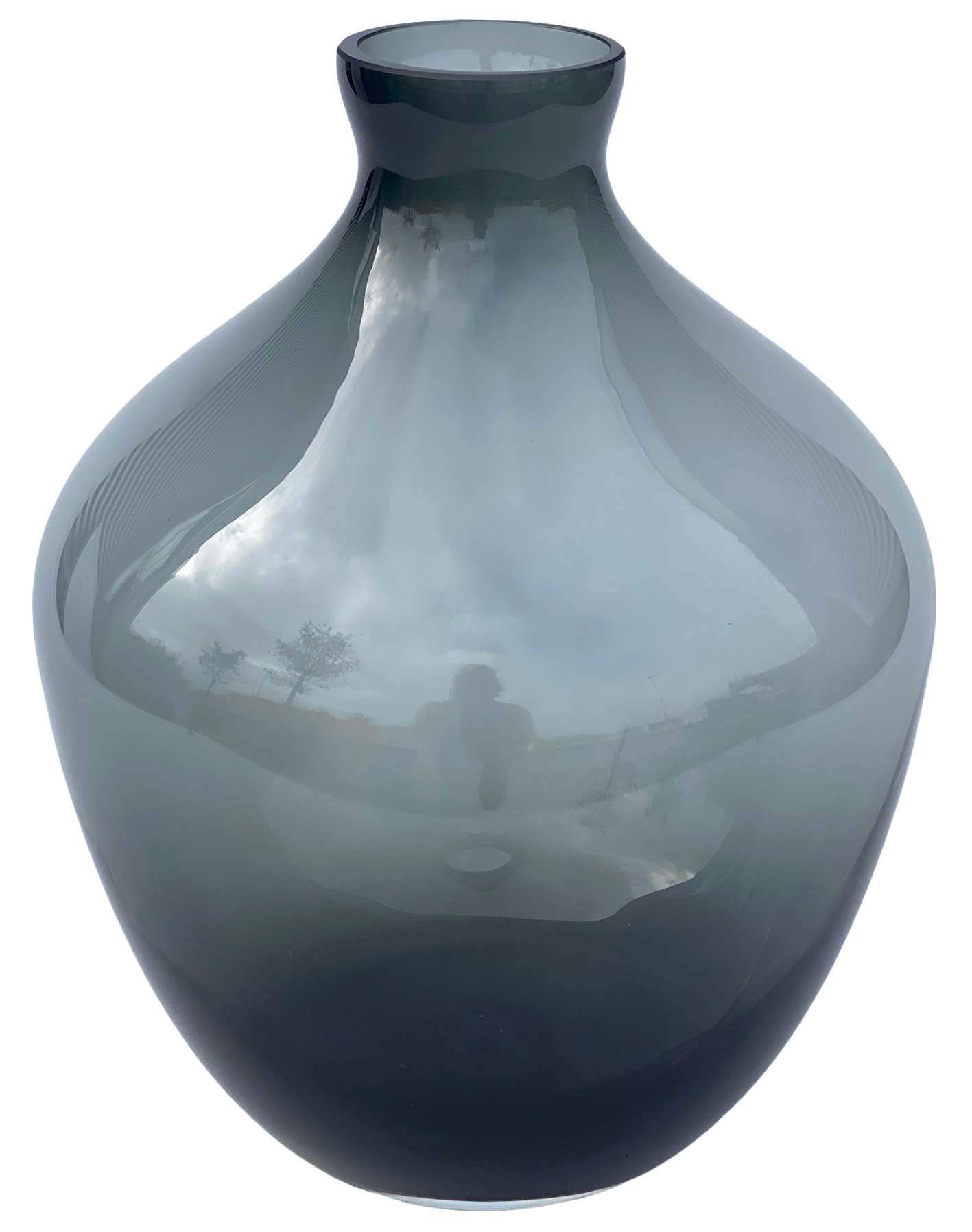 Glazen vaas traan smoked grey - H30