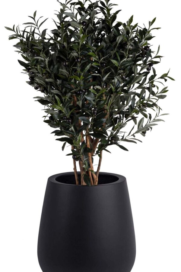 Bloempot Venna mat zwart hoogte 67 cm VTW