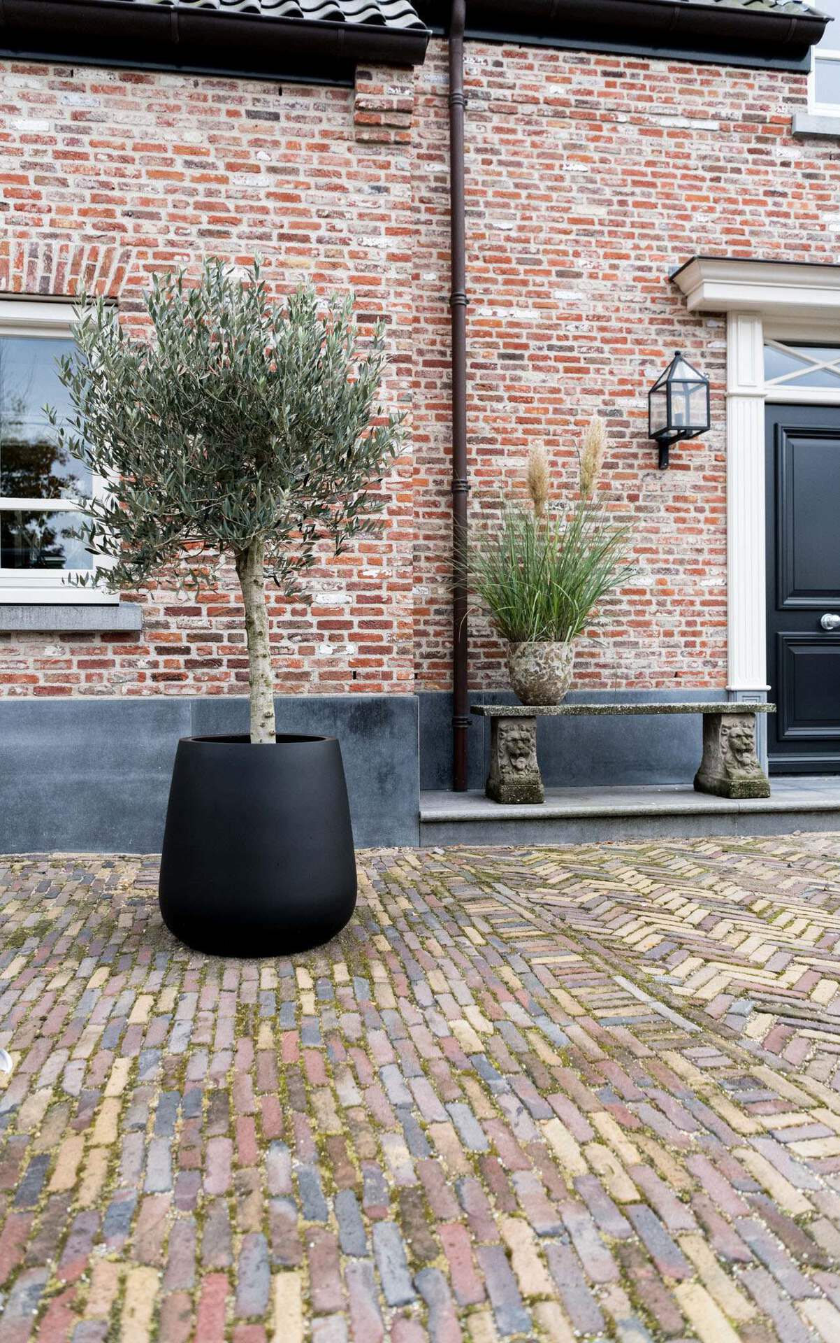 Bloempot Venna mat zwart hoogte 67 cm VTW - Afbeelding 4