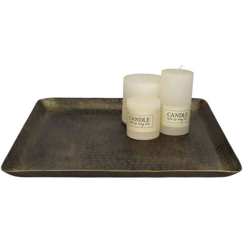 Schaal vierkant bruin/goud – 54x54 cm - Afbeelding 3