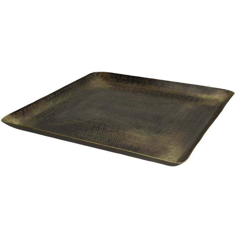 Schaal vierkant bruin/goud – 54x54 cm - Afbeelding 2