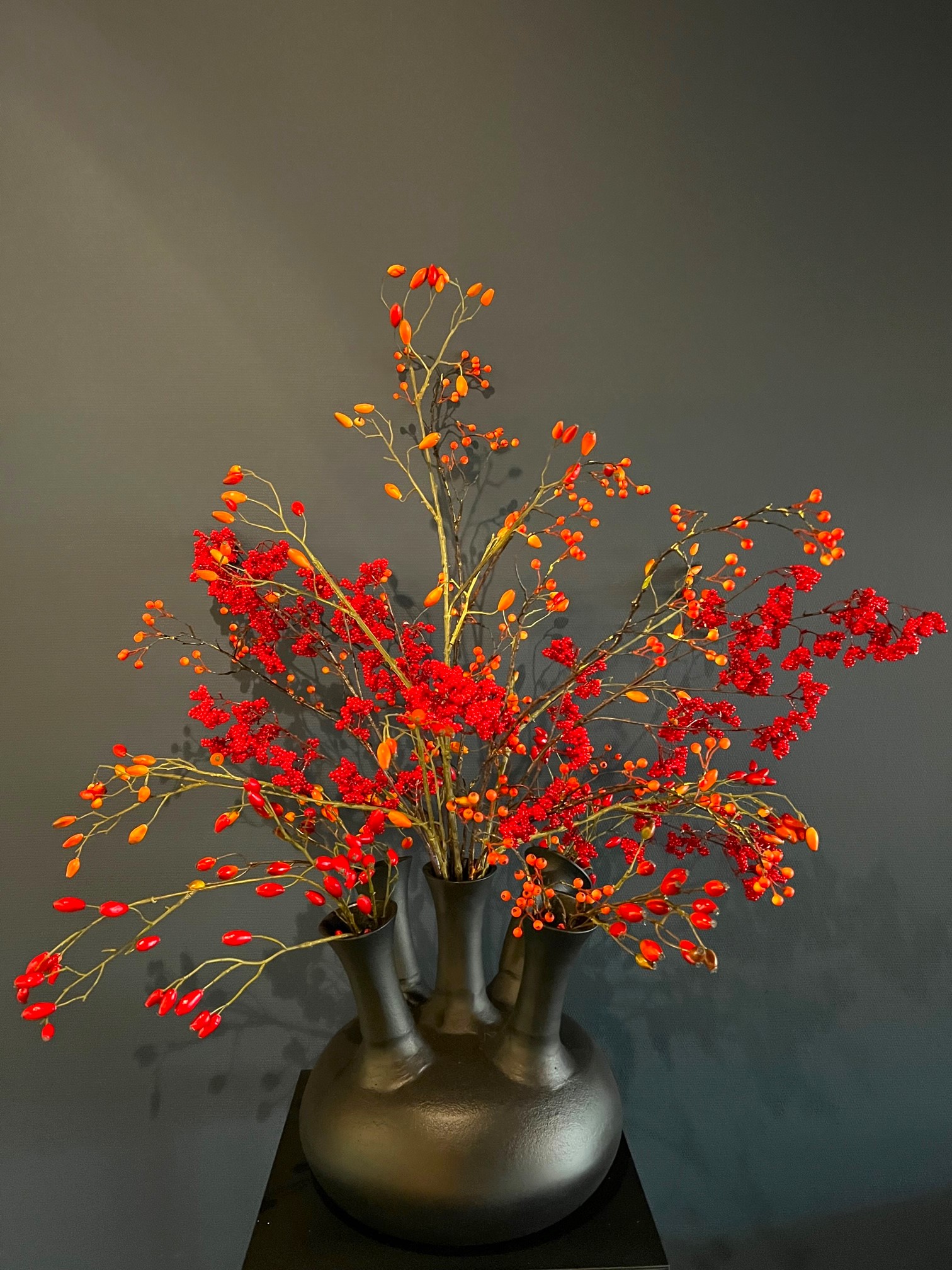 Zijden bessenboeket voor in de 5 mouth toetervaas - Afbeelding 4