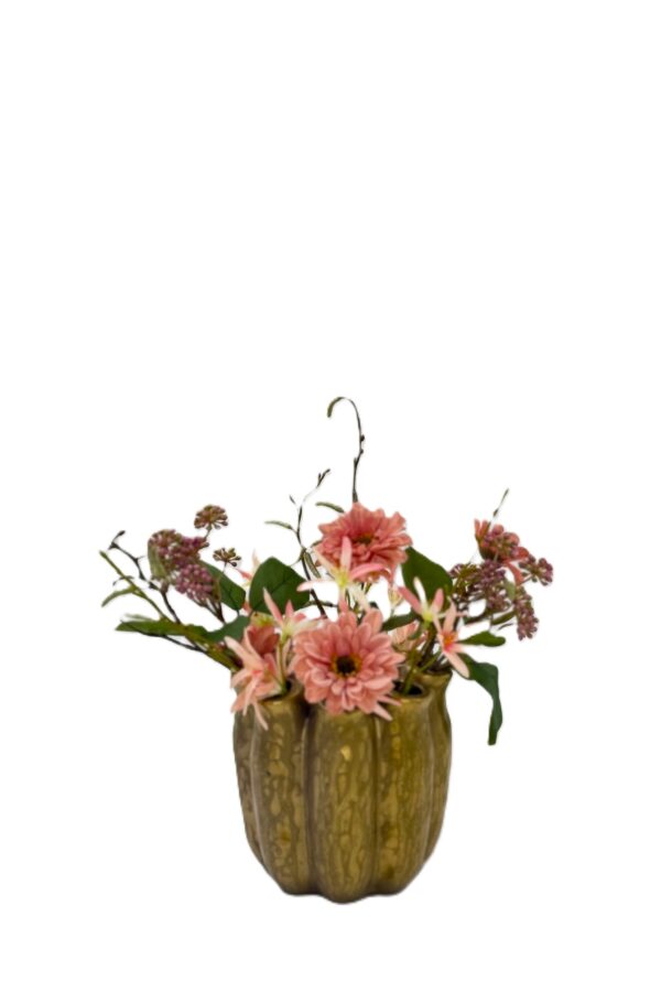 Kunstbloemen boeket Doortje incl gouden vaasje