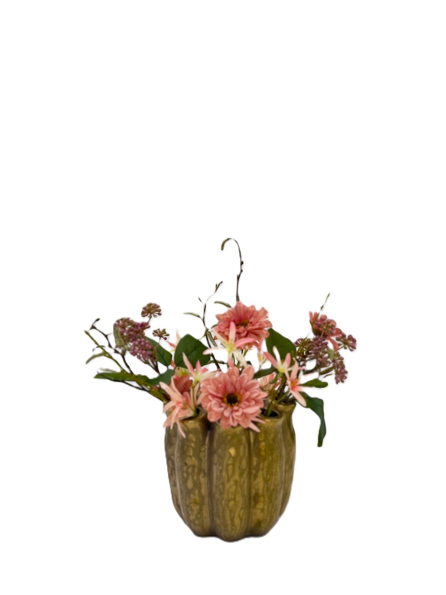 Kunstbloemen boeket Doortje incl gouden vaasje