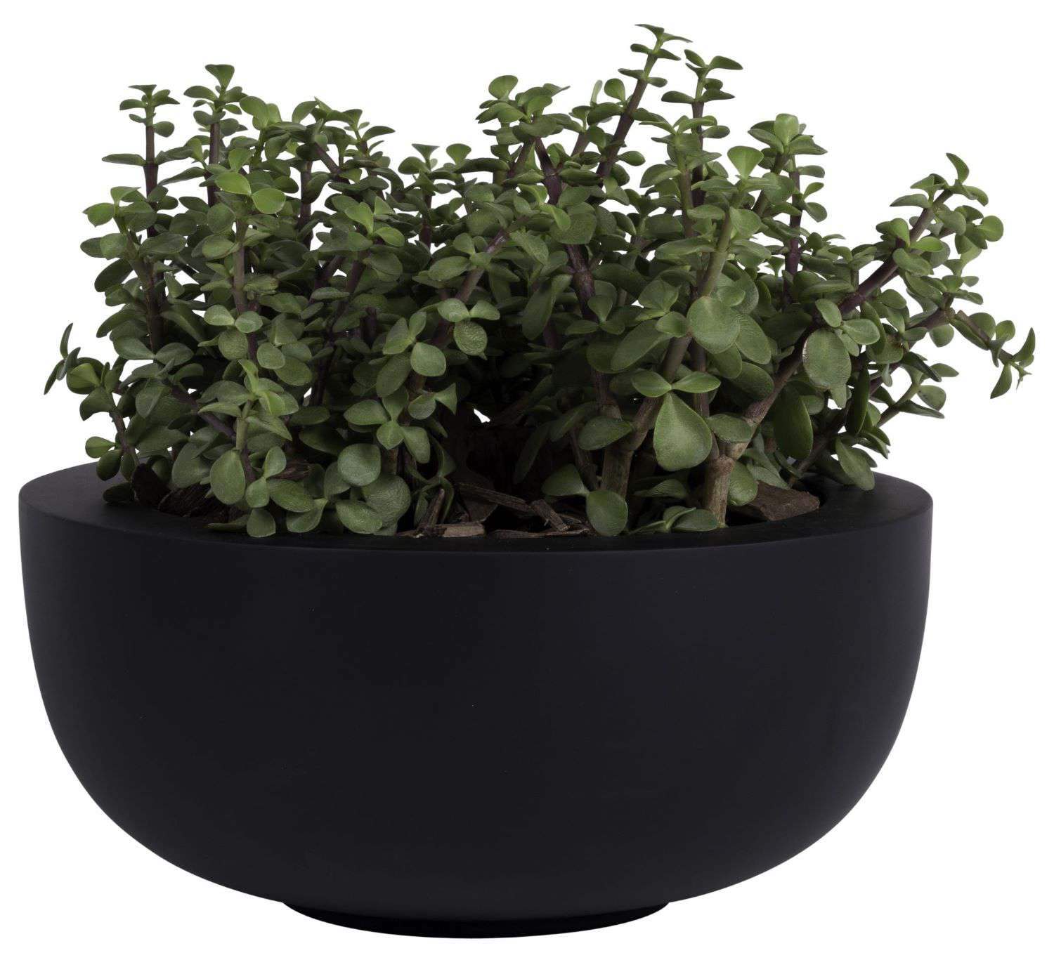 Bloempot / schaal Duko mat zwart set van 2 stuks vtw