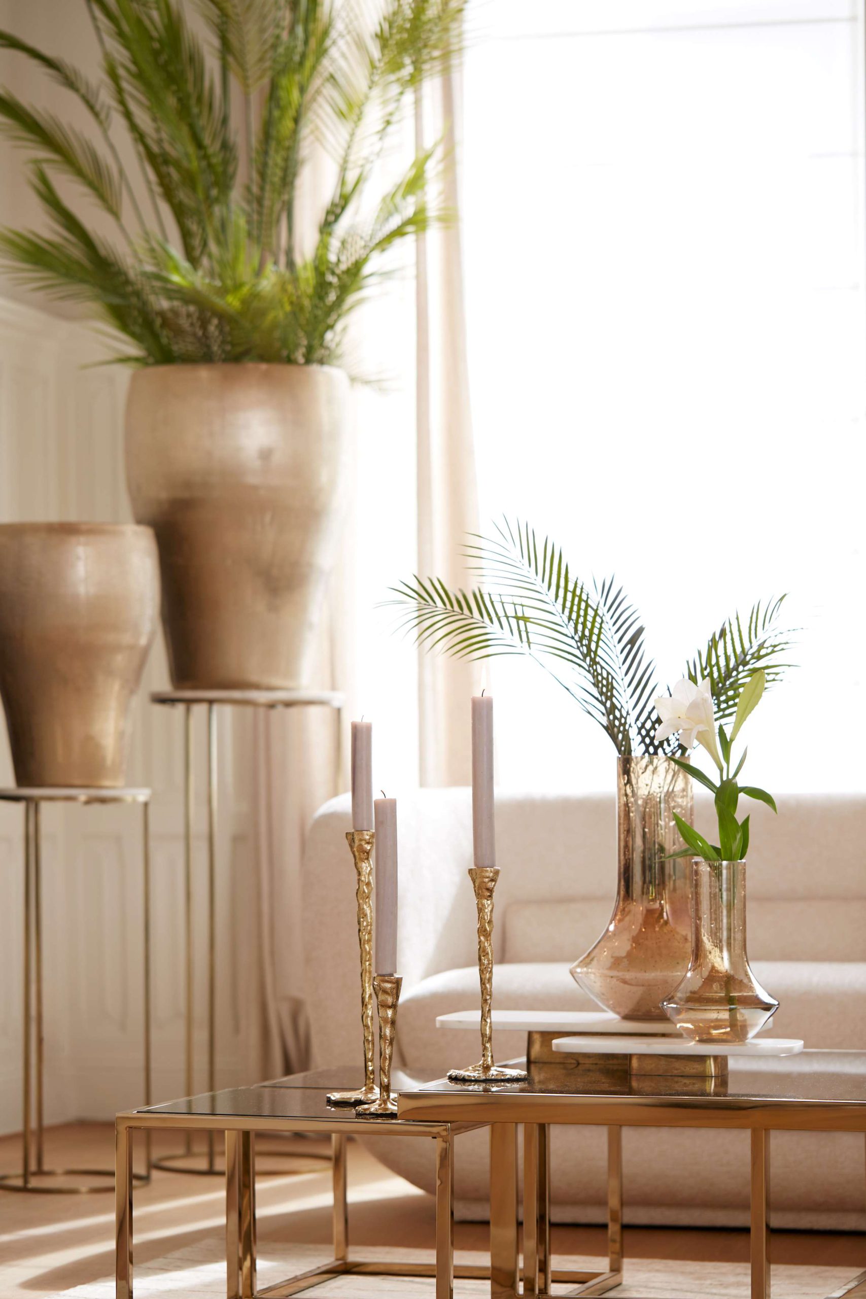 Kandelaar goud- large 12x41 cm - Afbeelding 4