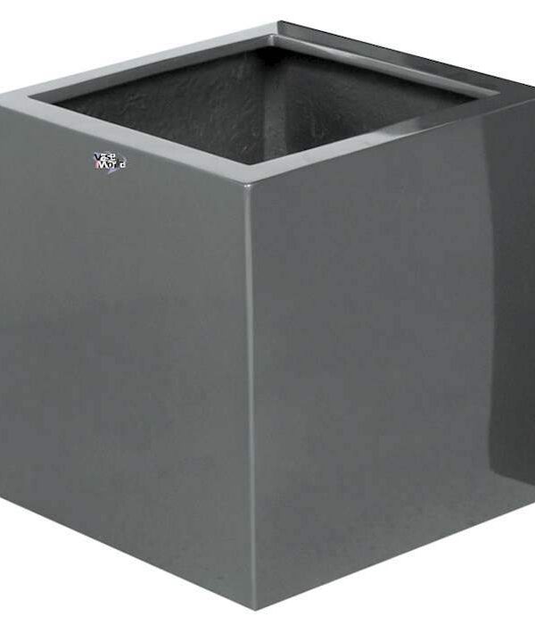 Plantenbak vierkant Elsa hoogglans grijs 50 cm VTW