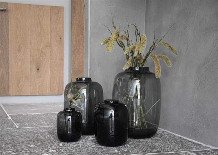 Glazen vaas grijs smoked grey H29 - Afbeelding 3