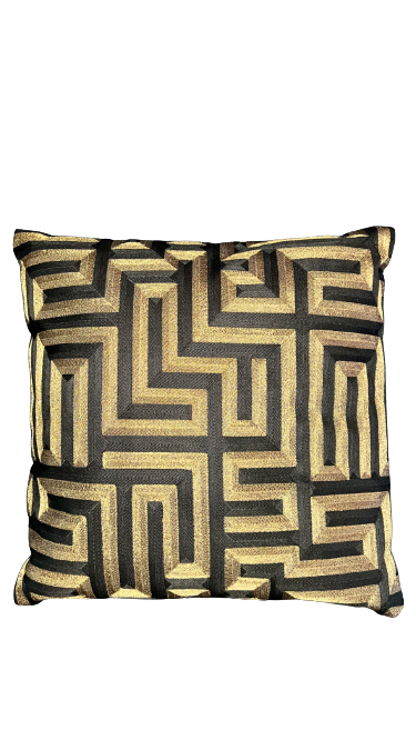 Kussen goud/zwart - 50x50 cm