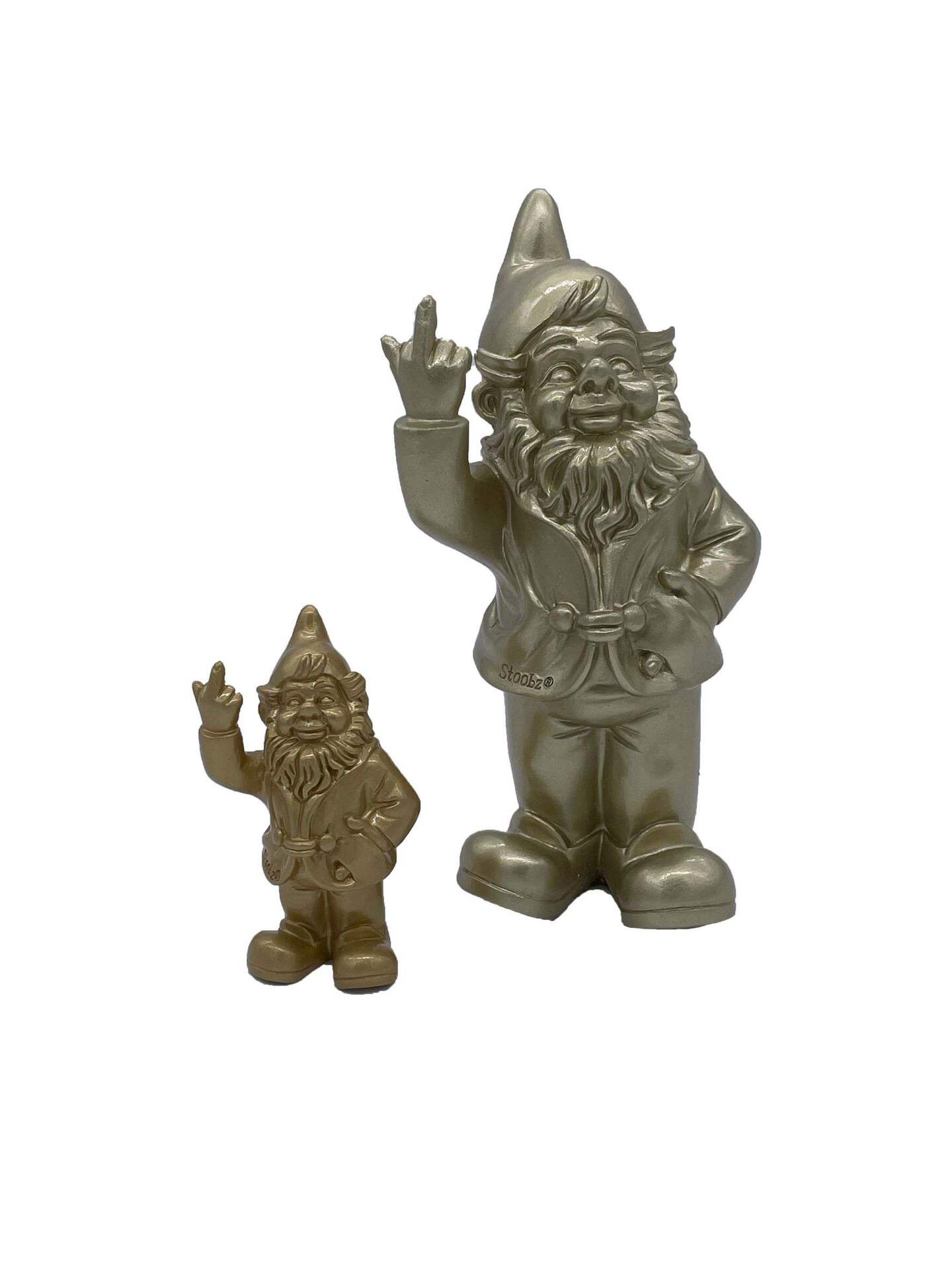 Gouden kabouter middelvinger 19 cm - Afbeelding 2