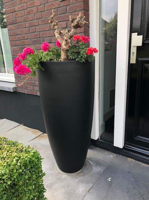 Bloempot / vaas Kenny zwart hoogte 100 cm VTW - Afbeelding 2