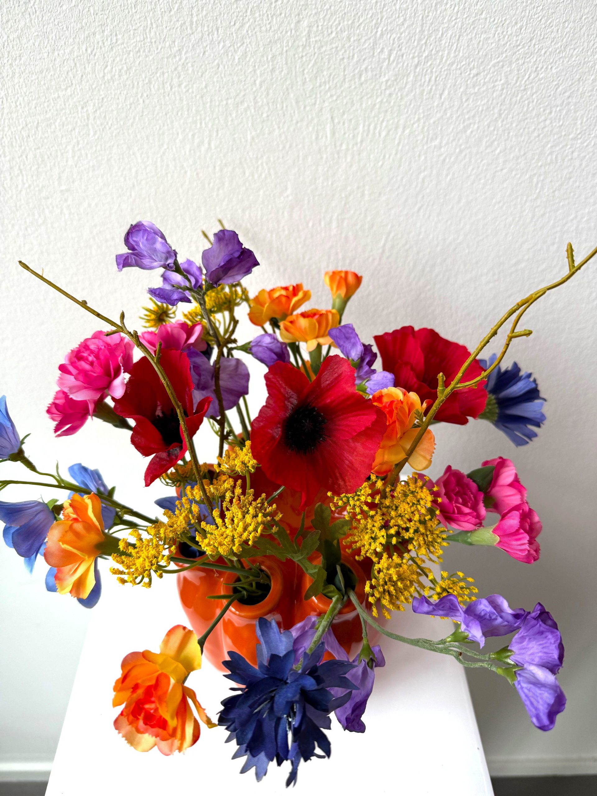 Zijdenbloemen boeketje Renske incl vaasje - Afbeelding 3