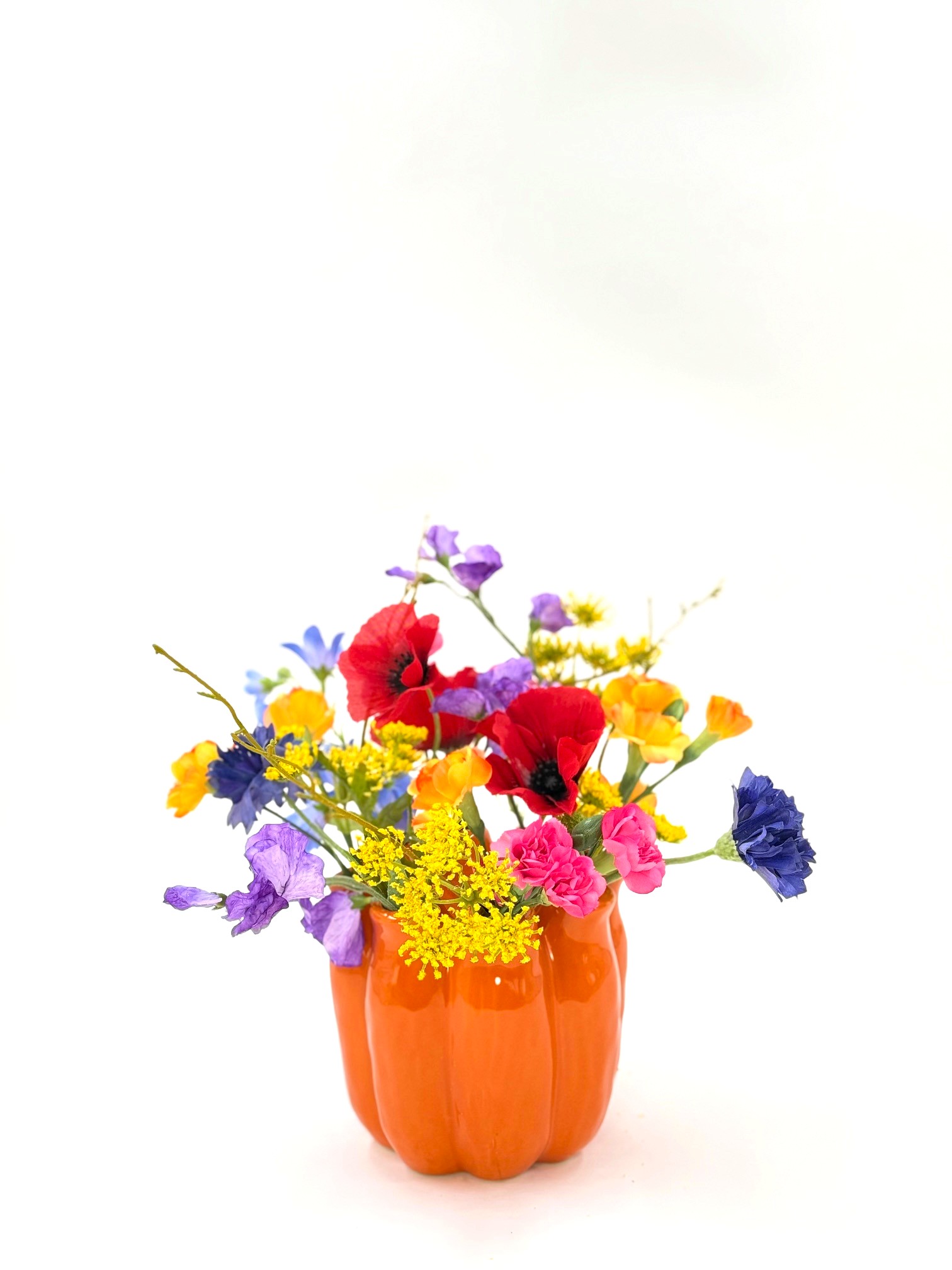 Zijdenbloemen boeketje Renske incl vaasje