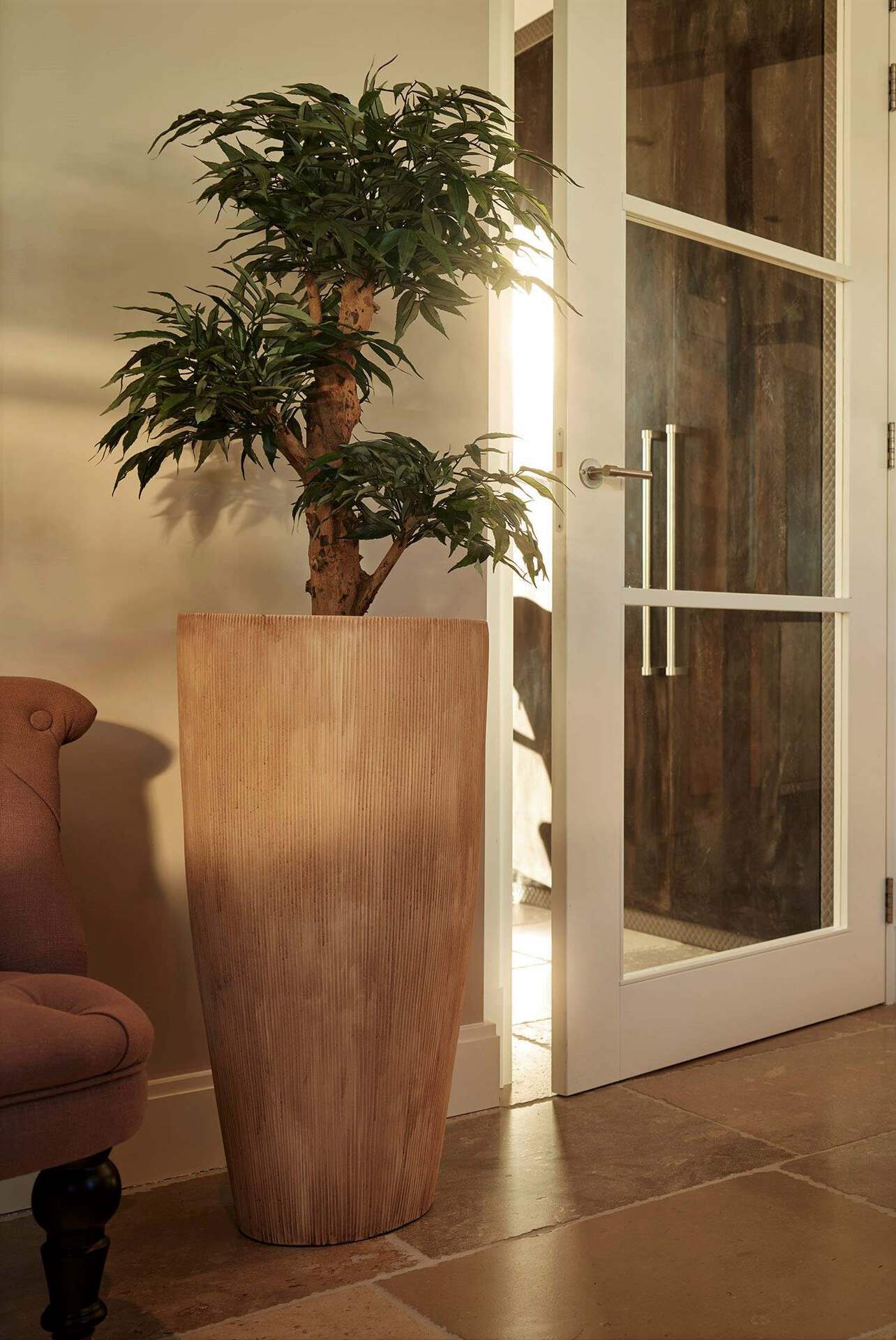 Grote bloempot vaas Lava stripe hoogte 100 cm VTW - Afbeelding 2