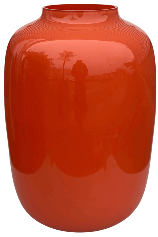Glazen vaas oranje - H35