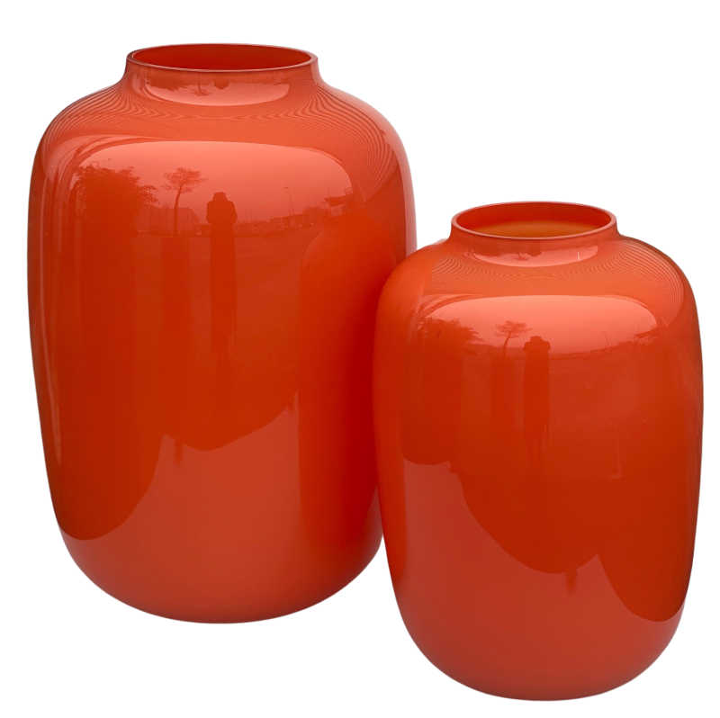 Glazen vaas oranje - H35 - Afbeelding 2