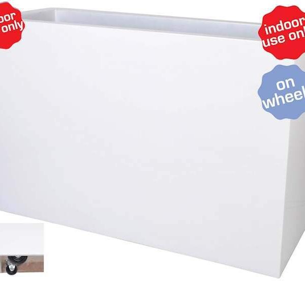 Plantenbak / roomdivider Chika op wielen 120 cm hoogglans wit VTW