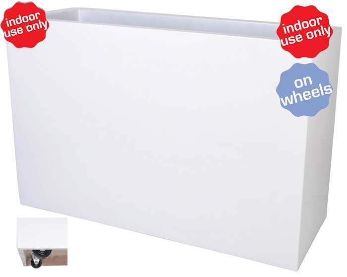 Plantenbak / roomdivider Chika op wielen hoogglans wit breedte 100 cm VTW