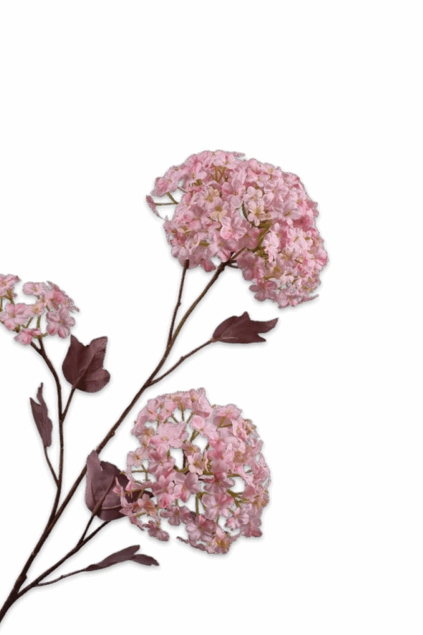 Sneeuwbal tak roze 69 cm Silk-ka