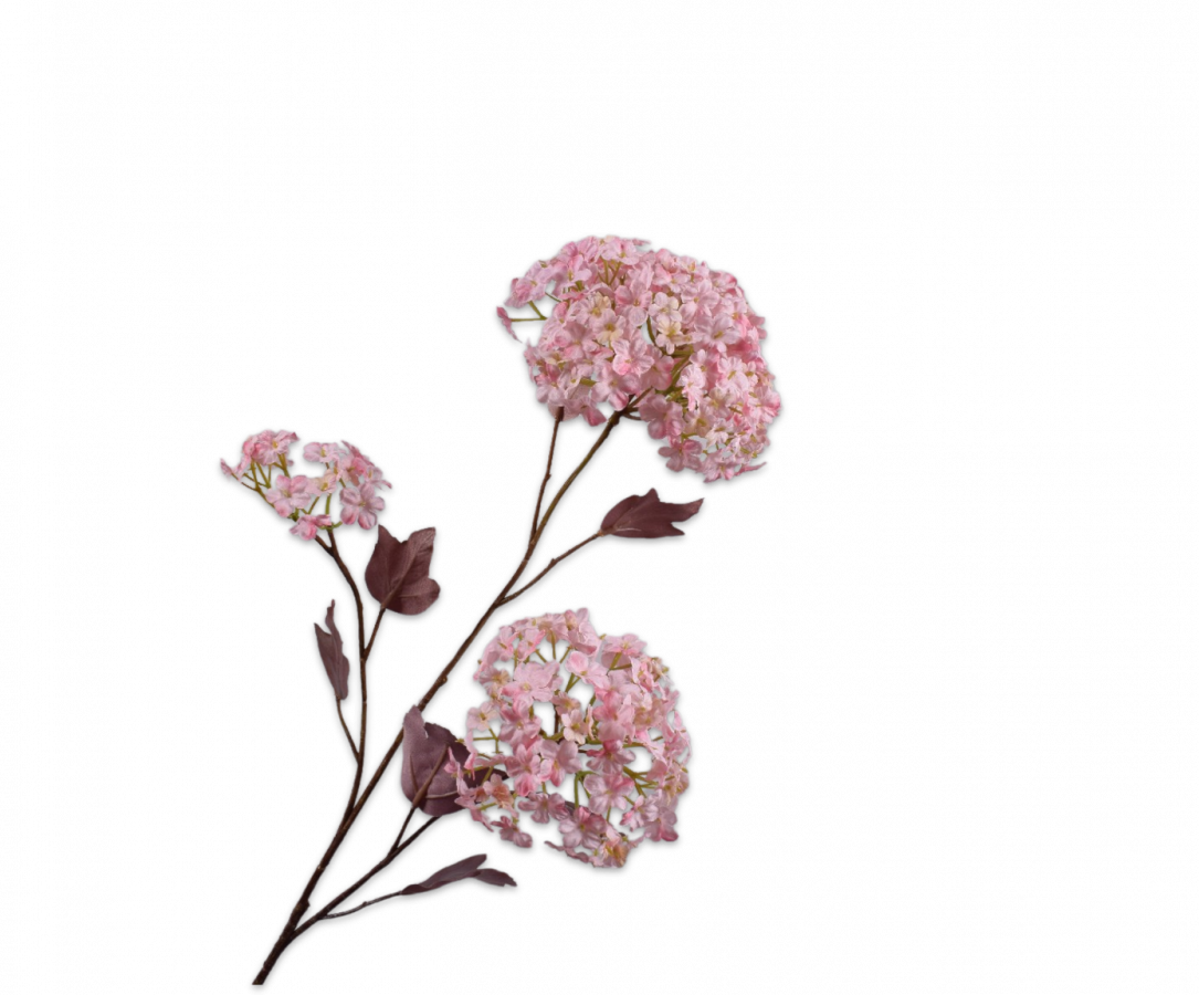 Sneeuwbal tak roze 69 cm Silk-ka