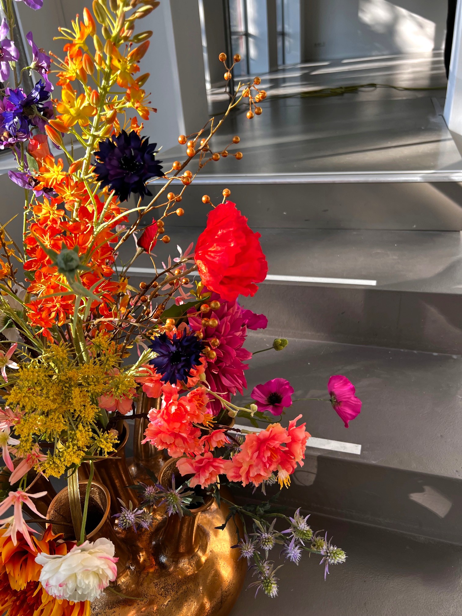 Zijdenbloemen boeket Coco voor in de toetervaas 7 mouth - Afbeelding 2