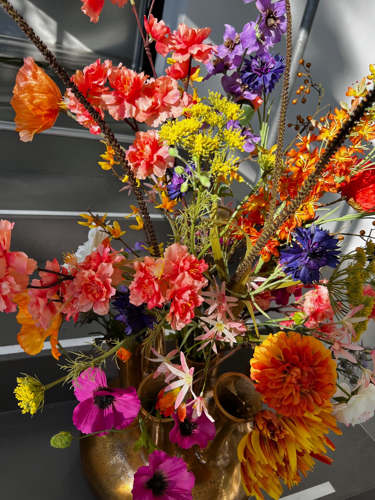 Zijdenbloemen boeket Coco voor in de toetervaas 7 mouth - Afbeelding 3