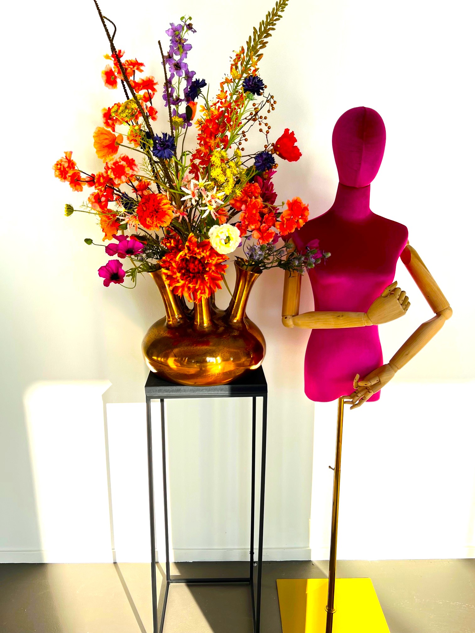 Zijdenbloemen boeket Coco voor in de toetervaas 7 mouth - Afbeelding 5