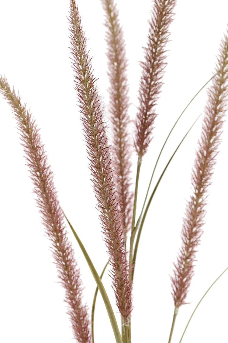 Lampepoetser met 5 gevlokte bloemen paars - H135 cm - Afbeelding 2