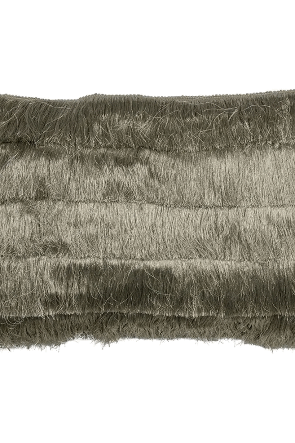 Kussen met franjes taupe - Large