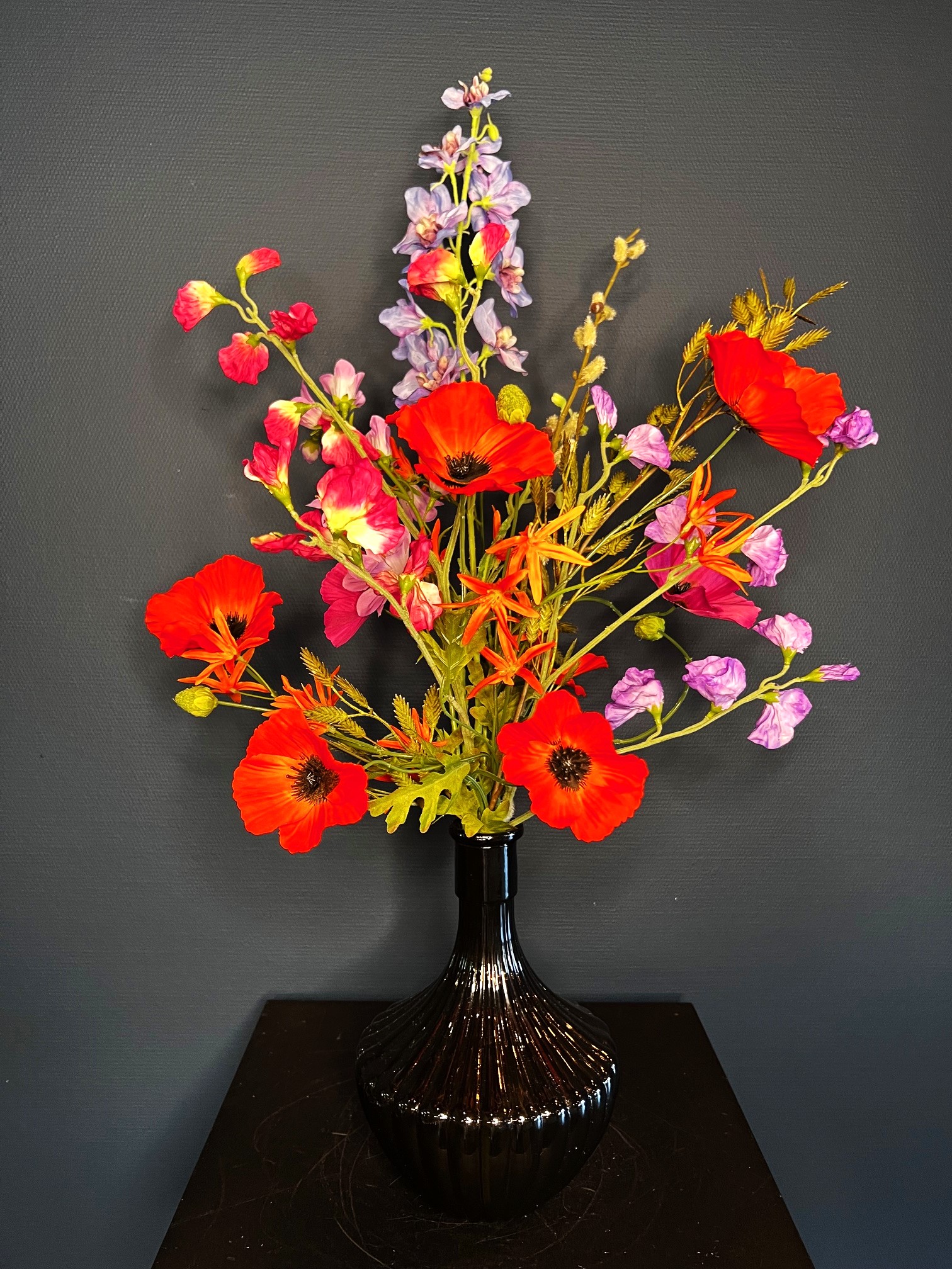 Zijde bloemen boeket Cato