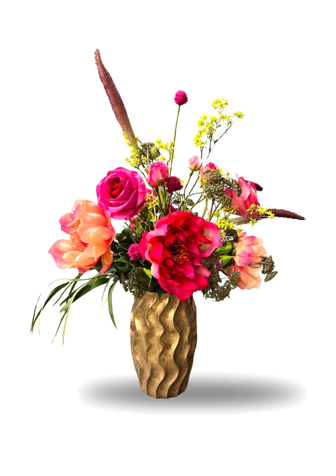 Zijdenbloemen rozenboeket Rosie